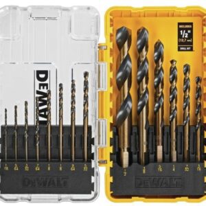 DEWALT DWA1184 Juego de 14 brocas helicoidales HSS con revestimiento de óxido negro