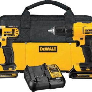 DEWALT Kit Taladro Atornillador y Llave de Impacto 20V MAX DCK240C2