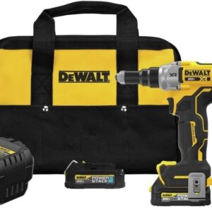 DEWALT - Herramienta de remache inalámbrica MAX XR de 20 V, 1/4 pulgadas, batería y cargador incluidos (DCF414GE2)
