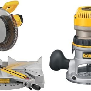 DEWALT DWS715 15-Amp 12" Single Bevel Compound Miter Saw + Router 1-3/4Hp 750W DW616