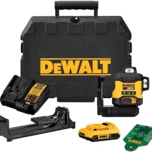 DEWALT 20 V MAX - Kit de nivel, láser de línea cruzada, 3 x 360, verde (DCLE34031D1).