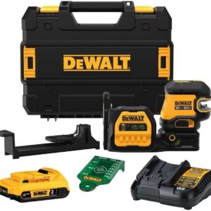 DEWALT - Kit de nivel láser de 20 V/12 V máximo, láser de línea cruzada y láser de 5 puntos, verde (DCLE34520G)