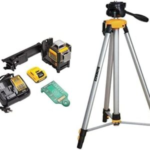 DEWALT MAX 3 X 360 Line Laser Green 12V DW089LG + DEWALT DW0881T Laser Tripod with Tilting Head