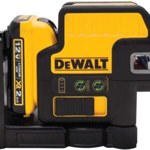 DEWALT - Nivel láser de 12 V máximo, láser de línea cruzada, 2 puntos, verde (DW0822LG)