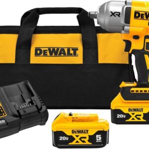 DEWALT Kit Llave de Impacto 1/2" (13mm), Incluye 2 Baterías, Cargador y Bolsa de Herramientas, 20V Máx, DCF900P2