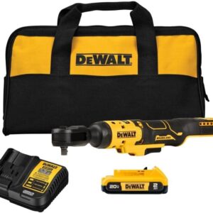 DEWALT - Juego de carraca de 20 V MAX de 3/8 pulgadas, 70 libras de par, batería y bolsa de almacenamiento incluida (DCF513D1)