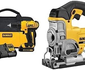DEWALT Kit Taladro Atornillador y Llave de Impacto Inalámbrico 20V MAX* DCK240C2 + DEWALT Sierra Caladora Inalámbrica 20V MAX* DCS331B