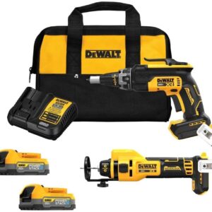 DEWALT - Kit de destornillador inalámbrico y recorte de 20 V MAX con 2 baterías POWERSTAK y cargador incluido (DCK265E2)