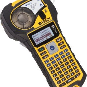 Brady M210 Impresora portátil de Etiquetas con Parachoques de Goma, impresión multilínea, Fuente de 6 a 40 Puntos (reemplaza a la Impresora BMP21-PLUS), Amarillo/Negro, 9.5 Pulgadas de Alto x 4.5