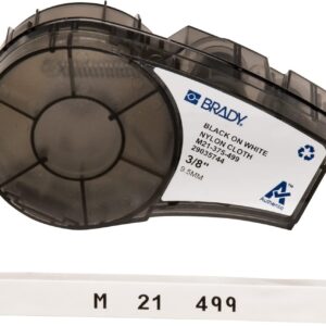 Brady M21-375-499 16' Length, 0.375" Width, B-499 Nylon Cloth, Black/White, 0.375"x16'
