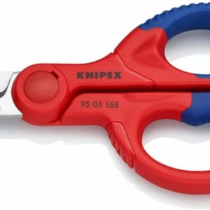 Knipex 95 05 155 SB Tijeras de Electricista con Fundas en Dos Componentes, Reforzadas con Fibras de Vidrio, 155 mm