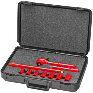 KNIPEX Tools 98 99 11 S3 Juego de llaves de vaso aisladas, 10 unidades (989911S3)