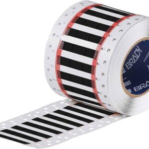 Brady 2HX-187-2-BK-3 PermaSleeve Wire Marking Sleeves, 0.331" Height, 0.667" Width, Polyolefin (B-7642) Black (Roll of 7500)