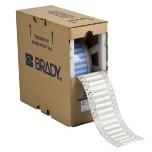 Brady 3PS-187-2-WT-2 1" Width x 0.335" Height, B-342 Heat-Shrink Polyolefin, Matte Finish White PermaSleeve Wire Marking Sleeve, Two-Sided Printable (Pack of 5000)