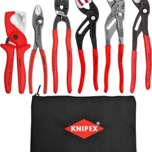 KNIPEX Tools 9K 00 80 180 US 6 piezas juego de fontanería con bolsa de sujeción KNIPEX