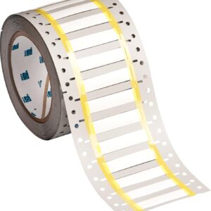 Brady 2HT-250-2-WT-S High Temperature PermaSleeve Wire Marking Sleeves, 0.439" Height, 2.00" Width, Polyvinylidene Fluoride (B-345) White (Roll of 500)
