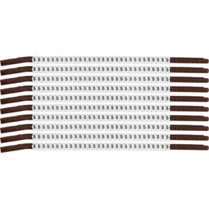 SCN15-5 Black on White, Wire Marker Clip Sleeves (50 Clips)