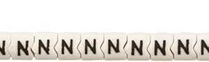 Brady SCN10-N 0.110" - 0.134" Wire Diameter, Nylon, Black on White Clip Sleeve Wire Marker, Legend "N" (Pack of 10 Wands, 300 Marker Sleeves)