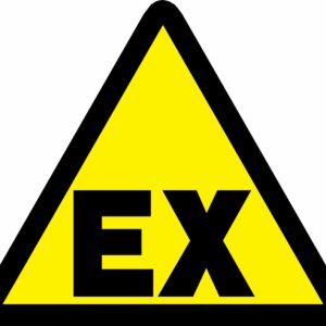 Brady 60189 Pressure Sensitive Vinyl Warning Labels , Black On Yellow, 1/2" Height x 1/2" Width, Pictogram "Explosive Atmosphere" (10 Labels per Package)