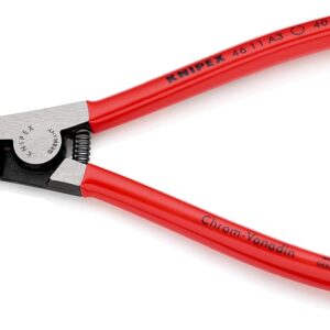 Knipex 46 11 A3 SB Alicate para Arandelas Exteriores en Ejes Atramentado Recubiertos de Plástico, 210 mm, color negro