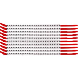 SCN10-R Black on White, Wire Marker Clip Sleeves (50 Clips)