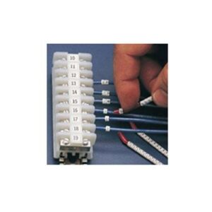 SCN15-MINUS Black on White, Wire Marker Clip Sleeves (50 Clips)