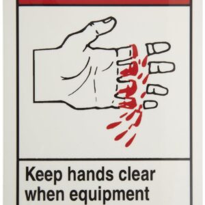 Brady 86886 3-1/2" Width x 5" Height, B-302 High Performance Polyester, Black and Red on White Machine and Equipment Labels, Pack of 5