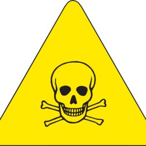 Brady 60205 Pressure Sensitive Vinyl Warning Labels , Black On Yellow, 2" Height x 2" Width, Pictogram "Toxic Material" (10 Labels per Package)