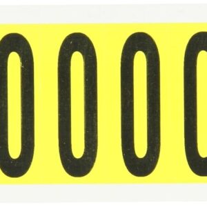 Brady 3440-O 2-1/4" Height, 7/8" Width, B-498 Repositionable Coated Vinyl Cloth, Black On Yellow Color 34 Series Indoor Letter Label, Legend "O" (10 Labels Per Card)