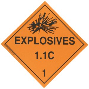 Brady 63372 10.75 x 10.75 inches, Polycoated Tagstock (B-101), Black on Orange DOT Vehicle PlaCards (1 Each )