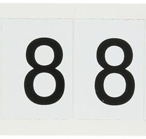 Brady 9713-8 97 Series 1-1/2" Height, 1-1/6" Width, B-946 High Performance Vinyl, Black On White Color Indoor Or Outdoor Number Label, Legend"8", (10 Labels Per Card)