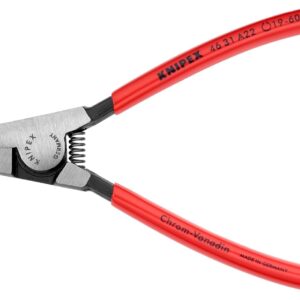 Knipex 46 31 A22 Alicate para Arandelas Exteriores en Ejes en Ángulo de 45° Atramentado Recubiertos de Plástico, color Negro, 185 mm