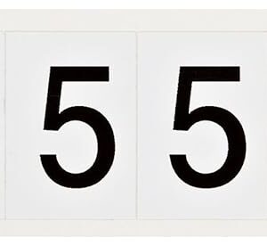 Brady 9713-5 97 Series 1-1/2" Height, 1-1/6" Width, B-946 High Performance Vinyl, Black On White Color Indoor Or Outdoor Number Label, Legend"5", (10 Labels Per Card)