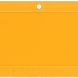 Brady 87694 1-1/2" de altura, 3" de ancho, plástico B-418, color naranja, etiqueta rectangular de plástico en blanco