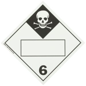 Brady 60402 10.75 x 10.75 inches, Polycoated Tagstock (B-101), Black on White DOT Vehicle PlaCards (1 Each )
