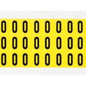 Brady 3410-O 1/2" Height, 11/32" Width, B-498 Repositionable Vinyl Cloth, Black On Yellow Color 34 Series Indoor Letter Label, Legend"O" (78 Labels Per Card)