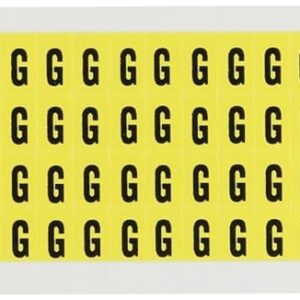 Brady 3400-g, 34 Número de serie tarjeta de carta de y, 3/8" de altura x 1/4" de ancho, negro sobre amarillo, Legend "G" (144 por tarjeta)