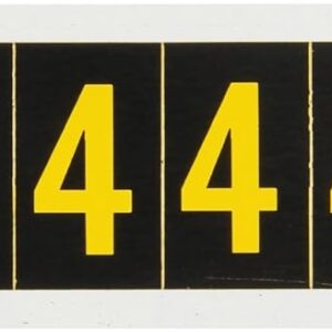 Brady 7890 - 4, al aire última intervensión números y letras, 1 1/2 altura x 7/8 ancho, amarillo sobre negro, Legend 4" (1 por pedido)