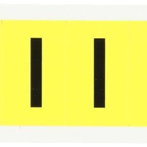 Brady 3430-I 1-1/2 pulgadas de alto, 7/8 pulgadas de ancho, B-498 paño de vinilo recolocable, negro sobre amarillo 34 serie etiqueta de letras interiores, leyenda "I" (10 etiquetas por tarjeta)