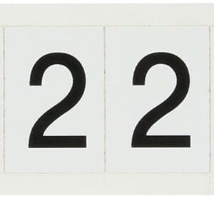 Brady 9713-2 97 Series 1-1/2" Height, 1-1/6" Width, B-946 High Performance Vinyl, Black On White Color Indoor Or Outdoor Number Label, Legend"2", (10 Labels Per Card)