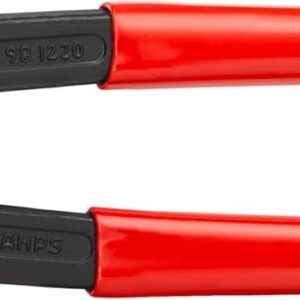 Knipex Alicate para Abrazaderas de Oreja Atramentado Recubiertos de Plástico, color Negro, 220 mm