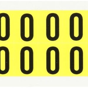 Brady 3420-O 3/4" Height, 9/16" Width, B-498 Repositionable Vinyl Cloth, Black On Yellow Color 34 Series Indoor Letter Label, Legend"O" (32 Labels Per Card)