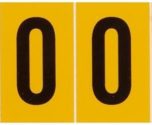 Brady 1530-O 1-1/2" Height, 7/8" Width, B-946 High Performance Vinyl, Black On Yellow Color 15 Series Indoor Or Outdoor Letter Label, Legend"O" (10 Labels Per Card)