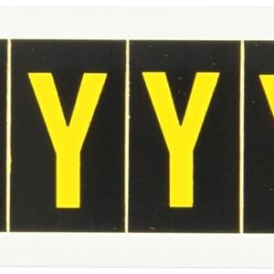 Brady 7890-Y Vinilo sensible a la presión (B-946), números y letras de utilidad amarillo sobre negro, leyenda "Y" (1 por pedido)