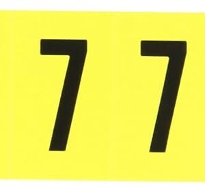 Brady 3430-7 1-1/2" Height, 7/8" Width, B-498 Repositionable Coated Vinyl Cloth, Black On Yellow Color 34 Series Indoor Number Label, Legend"7" (10 Labels Per Card)