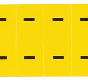 Brady 1520-dsh, 15 Número de serie y tarjeta de carta, 3/4" altura x 9/16" de ancho, negro sobre amarillo, Legend "Dash" (32 por tarjeta)