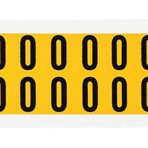 Brady 1520-o, 15 Número de serie y tarjeta de carta, 3/4" altura x 9/16" de ancho, negro sobre amarillo, Legend "o" (32 por tarjeta)