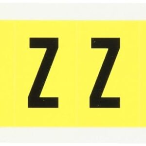 Brady 3430-Z 3-1/2 pulgadas de altura, 7/8 pulgadas de ancho, B-498 paño de vinilo recolocable, negro sobre amarillo 34 serie etiqueta de letras interiores, leyenda "Z" (10 etiquetas por tarjeta)