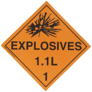 Brady 63378 10.75 x 10.75 inches, Polycoated Tagstock (B-101), Black on Orange DOT Vehicle PlaCards (1 Each )
