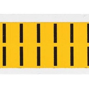 Brady 1520-i, 15 Número de serie y tarjeta de carta, 3/4" altura x 9/16" de ancho, negro sobre amarillo, Legend "I" (32 por tarjeta)